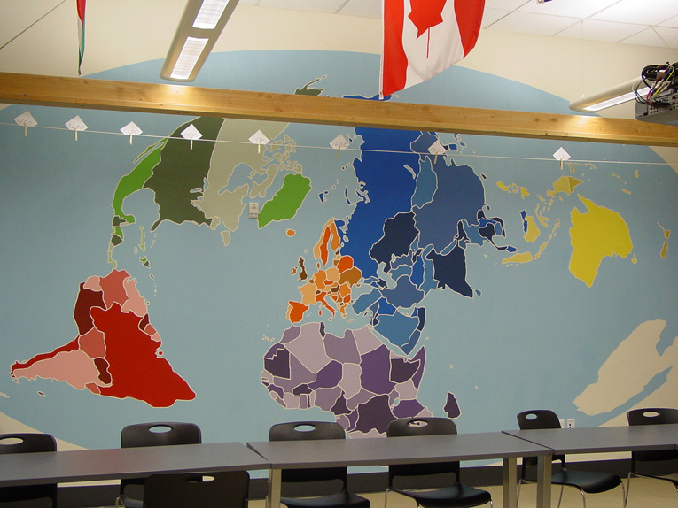Mollweide Oblique Map Mural
